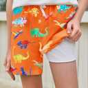 Haloumoning Boys Swim Trunks with Boxer Brief Liner Kids Gradient Quick Dry Swimming Shorts 5-14 Years