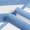 CLOWOOD Cotton Oversized Beach Towel - Large 35 x 70 in Striped Pool Towel, Soft Velour Big Cabana Swimming Towel (Alaskan Blue)