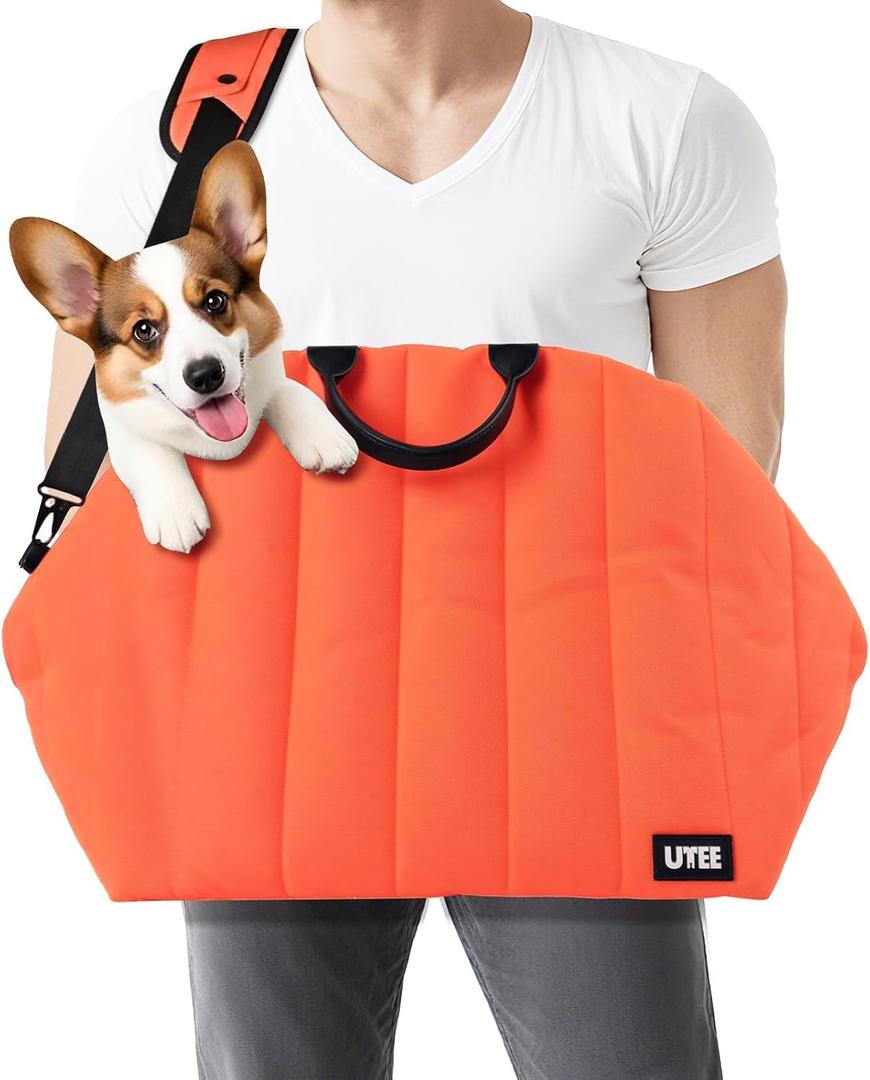 UTEE Dog Bag Carrier for Medium Dogs, 3-in-1 Car Seat, Travel Pets Purses Over 20lbs& Bed, Adjustable Leashes Ideal for Corgi, Shiba Inu, French Bulldog, Beagle | Washable & Stylish Pet Purse Carrier