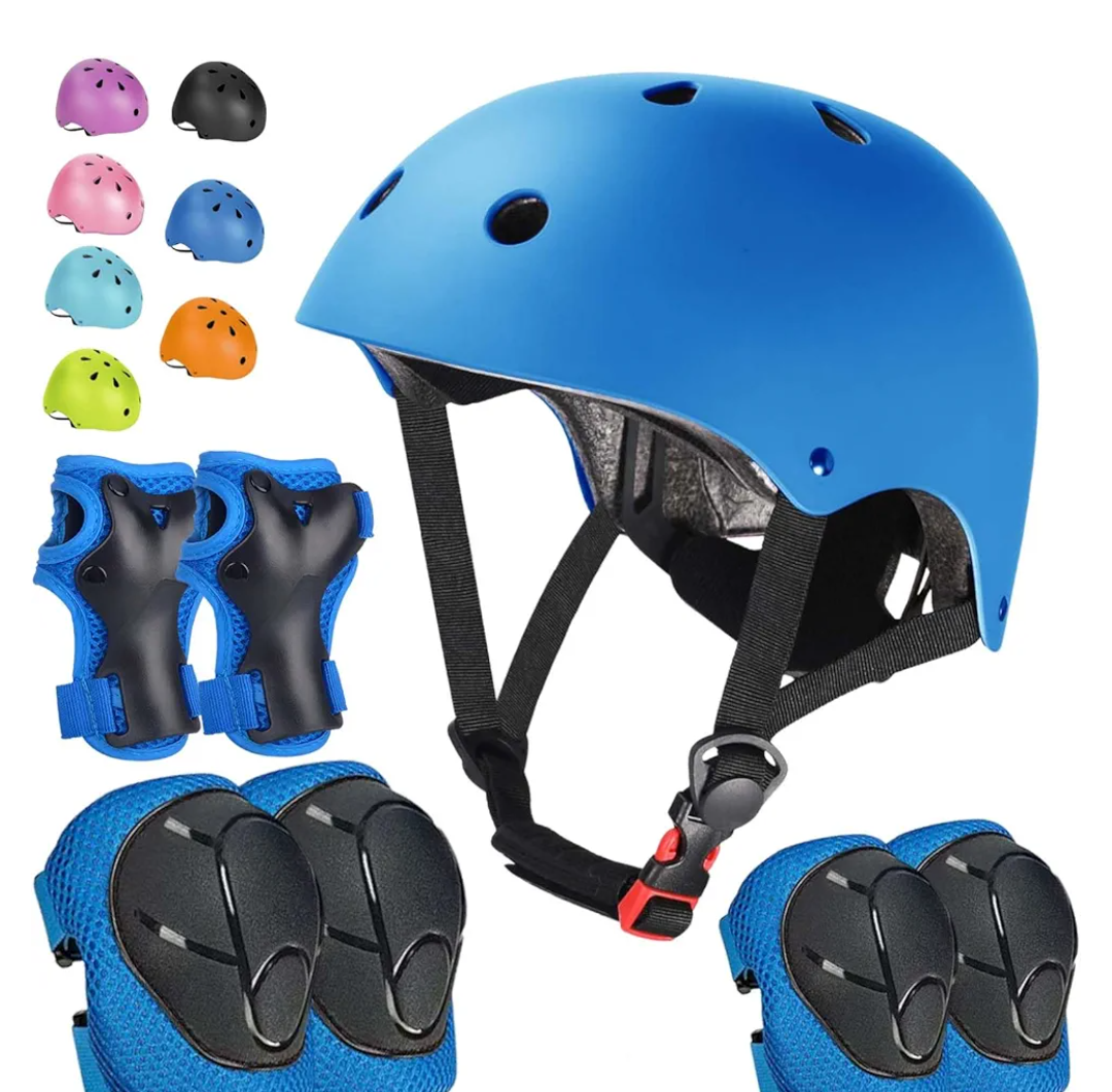 Kids Bike Helmet Set Adjustable Helmet for Ages 3-15 Kids Toddler Boys Girls Youth, Multi-Sport Bicycle Skateboarding Football Rollerskating Scooter Rollerblade Balance Bike Helmets