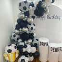 4 x 6 Pack 22 Inch Blue Soccer Balloons Giant 4D Mylar Football Balloons Helium Foil Blue Soccer Balloons for Birthday Party Sports Themed World Cup Party Decorations