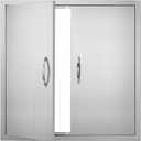 VEVOR BBQ Access Door, 31W x 31H Inch Double Outdoor Kitchen Door, Stainless Steel Flush Mount Door, Wall Vertical Door with Handles, for BBQ Island, Grilling Station, Outside Cabinet