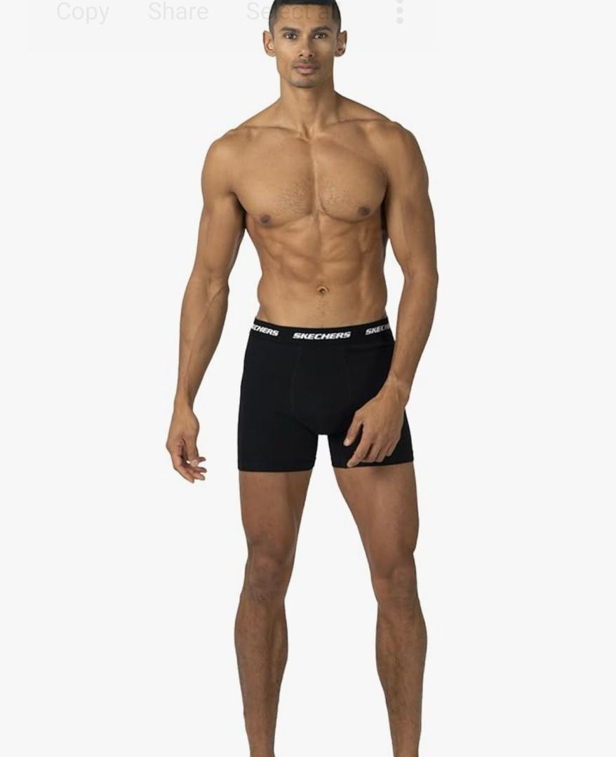 Skechers Men's Underwear Boxer Briefs 3-Pack, Contoured Pouch, Moisture Wicking, No Ride Comfort, Breathable Cotton L