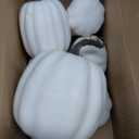 9PCS Fall Pumpkin Decor - Plastic Artificial Fake Pumpkins Used for Home Party Outdoor Decor and Thanksgiving Decorations(White)