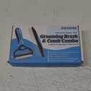 Pet Grooming Combo - Blue Deshedding Brush with Metal Comb for Detangling and Dematting Long, Matted Fur on Cats and Dogs