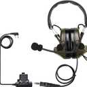 Retevis EHK007 Tactical Headset,Hunting & Shooting Earmuffs with Mic,Sound Amplification,Noise Reduction Walkie Talkie Headset,Compatible with Baofeng UV-5R BF-F8HP PRO AR-5RM RT22 RT86 RT68(1 Pack)