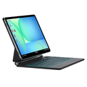 JUQITECH Magic Keyboard Case for Samsung Galaxy Tab S10 FE S9 FE 5G 10.9" S9 S8 S7 11", Floating Cantilever Magnetic Stand Wireless Backlit Trackpad Keyboard, Shortcut Keys S Pen Slot Battery Display