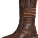 J's.o.l.e Men's Western Boots Wide Square Toe Cowboy Boots Mid Calf Brown US Size 12