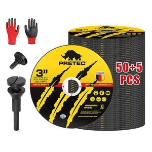 Cut Off Wheels 55Pcs, 3 Inch Die Grinder Cut Off Wheels with 1/4 in Mounting Mandrel Kit for Die Grinder, 3/8" Arbor Hole Cutting Wheel for Metal & Stainless Steel Rotary Tool Drill Attachment