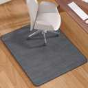Blvornl Office Chair Mat for Hardwood Floor and Low Pile Carpet, 35" x 48" Corduroy Surface Desk Rolling Chair Mat for Hard Floors, Heavy Duty Carpeted Floor Protector Rug for Home Office, Dark Grey