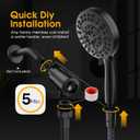 High Pressure 10 Ways Handheld Shower Head Matte Black- Anti-clog Nozzles, Built-in Power Wash to Clean Tub, Wall & Overhead Brackets,Magnetitc Rainfall Shower Wand,Built-in 2 Power Jet