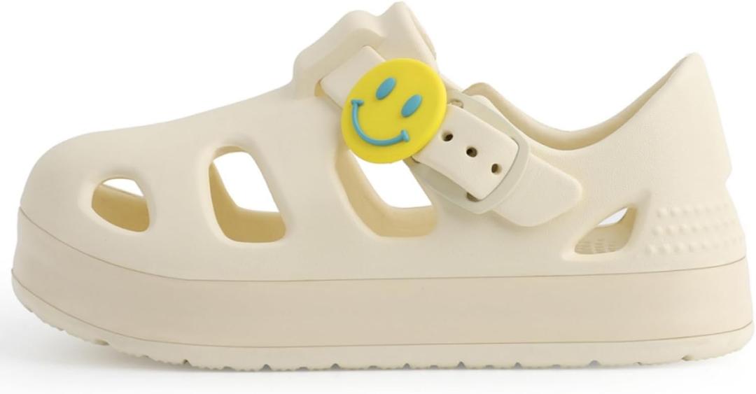 Toddler Wide Toe Box Sandals For Boys & Girls,Children's Closed Toe Water Sandal with Adjustable Strap (Beige), Size: 9-9.5 Toddler