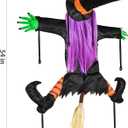 54" Crashing Witch Halloween Decoration  Flying Witch on Broom Colliding with Tree for Outdoor Yard, Porch, Garden, and Haunted House Dcor  Betty Bash Large Halloween Prop