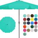 JEAREY 9' Patio Umbrellas Outdoor Table Market Umbrella w/Push Button Tilt/Crank, 8 Sturdy Ribs, UV Protection Waterproof Sunproof(Aqua Sky)