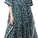 Miss Lavish London Short Caftan Beach Dress, Plus Size African Kaftan, Womens Resort Wear, Cruise, Caribbean Vacation Coverup (Medium, 162-soothing Green)