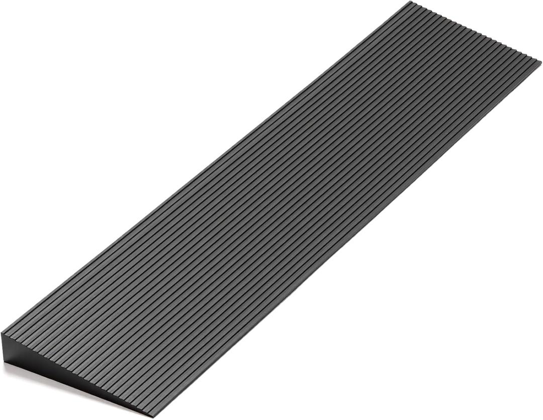 1.6 Rise Ordorless Threshold Ramp Doorway Curb Ramp, 3000LBS Capacity Mobility Door Ramps for Home Steps, Anti-Slip Wheel Chair Ramp for Bike, Scooter, BathroomSweeper1.6'Rise