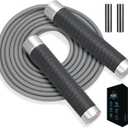 Weighted Jump Rope for MenWomen and kids(1LB), Jump Ropes for Fitness, Speed Skipping Rope, Gym,Indoor/Outdoor - Fitness, Workout, Boxing,crossfit