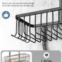 Shower Caddy Hanging - Never Rust Shower Hanging Organizer - Aluminum Over the ShowerHead Caddy with Soap Basket and 6 Hooks for Razor/Sponge (Black)