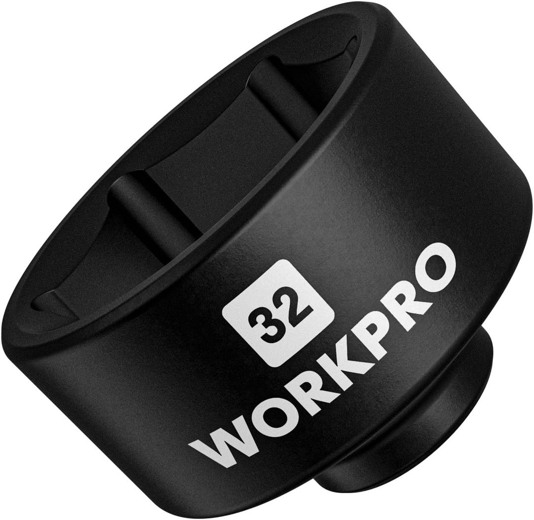 WORKPRO 32mm Oil Filter Socket Wrench, Oil Filter Removal Tool, Oil Filter Change Set, Ideal for Some Ecotec, TDI, VW, Audi, BMW, Polaris, GM, Volkswagen, Pontiac, Chevrolet, Saturn, Pontiac, Saab