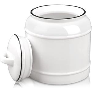 COCOYA 9cup/72oz Ceramic Jar for Dry Food Storage Containers, Airtight Cookie Jar with Lids, Porcelain Ceramic Canister for Kitchen Countertop Pantry Farmhouse Store Flour Sugar Bean Candy (White)
