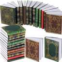 Skylety 24 Pieces 1:12 Scale Miniatures Dollhouse Books Assorted Miniatures Dollhouse Accessories Small Books Decoration Accessories Doll Toy Supplies(Classic Style)