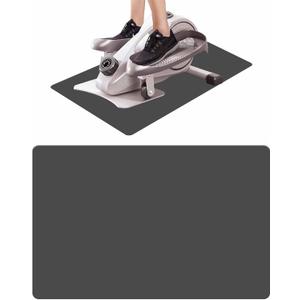 Non-Slip Elliptical Machine Mat - Durable Workout Mat for Under Desk Ellipticals, Seated Foot Pedal Exercisers, Floor Protection & Stability for Home Gym Equipment (23.7" x 15.9") (Grey)