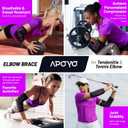 APOYO Elbow Brace for Tendonitis and Tennis Elbow, Elbow Compression Sleeve, Elbow Brace for Women and Men w/ Adjustable Strap for Tennis Elbow Relief, Weightlifting, Arthritis, Workouts, Reduce Joint Pain During Fitness Activity (Purple (Pair), Medium) (Black, M)