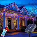 Upgraded Solar Christmas Lights,304LED Outdoor Christmas Decorations 8 Modes Waterproof Solar Halloween Thanksgiving Lights for Patio Yard Wedding Party House Xmas Tree Roof Decorations