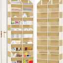 Over the Door Organizer 5 Tiers,Extra Large Behind Door Storage of 10 Compartments,80 lbs Weight Capacity Over the Door Storage, Door Hanging Organizer for Closet, Diaper Organizer (Camel)