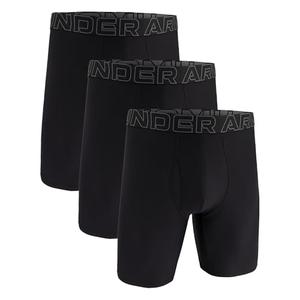 Under Armour 3-Pack Performance Tech Solid 9" Boxer Briefs Black MD 1 Missing Medium