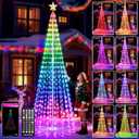 Joomer Christmas Tree Star Lights, 9FT 460LED Smart Orange Purple Light with Remote Timer Music Sync Bluetooth App Controlled RGB Color Changing Lights for Christmas Halloween Decoration