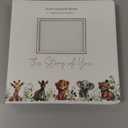 Baby Book Keepsake - Baby Memory Book Boy or Girl New Parents I First 5 Year I Faux Leather, Gender Neutral, Safari Theme w/ Gold Foil Stamp - Baby First Year Book Journal Scrapbook Photo Album Shower