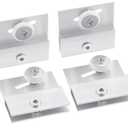 4 Pcs M 6054 Shower Door Rollers Sliding Top Bracket Roller Assembly with 3/4” Wheels & Ball Bearings, Aluminum Chrome Replacement for Frameless Sliding Glass Doors (1/4” Thick Glass