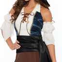 AWAYTR Pirate Costume Accessories Set for Men and Women, Comes with Head Scarf, Necklace, Sash Belt, Eye mask (Black)