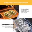 (Set of 4) Taco Holder Rack with Handle, 3 Slot Wave Stainless Steel Taco Stand for Hard & Soft Shell, For Family Party, BBQ & Taco Tuesday