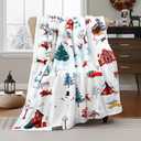 Christmas Throw Blanket Cute Xmas Dog Snowflake Blankets Ultra Soft Farmhouse Snowman Flannel Fleece Throw Warm Cozy Winter Holiday Fuzzy Plus Gift Cabin Throw for Bed Sofa, 60" X 80" (Blue Gray Puppy)