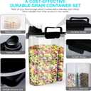 Rice Airtight Dry Food Storage Containers 10Lbs, BPA Free Plastic Storage Bin Dispenser with Pourable Spout, Portable Handle, Kitchen Pantry Organization for Cereal, Flour and Beans Dark Grey