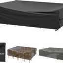 Velway Patio Table Chairs Set - Waterproof, 111"L x 74"W x 28"H Outdoor Bistro Dining Set - Fire Pit Table Cover - Furniture Cover - Small Rectangle - Ultra Windproof, UV-Resistant