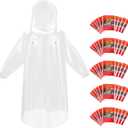 6 & 20 & 50 Pack Disposable Rain Ponchos for Adults/Youth, Waterproof PE Raincoats with Drawstring, Camping/Emergency (EXP 07/14/26)