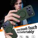 Magnetic for iPhone 17 Pro Case,[Anti-Slip][Compatible with MagSafe][Military Grade Drop Protection] Shockproof Protective Translucent Matte Phone Case for iPhone 17 Pro Case,Forest Green