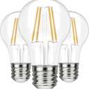 BlueStars A19 LED Vintage LED Filament Bulb E26 Standard Base 120V 5W (60 Watt Equivalent), 2700K Warm White, 550lm Non-Dimmable, Clear Glass for Home Indoor Outdoor Decoration - Pack of 3