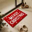 TYUU Christmas Bathroom Rugs, Extra Soft Absorbent Bath Rug Non Slip Washable Bathroom Mat Holiday Xmas Home Decor Indoor Bath Mat, Merry Christmas, 20"x30"
