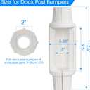Dock Fender Bumper for Post, Boat Dock Bumpers Slide-Over Post Pole, Slip-On Dock Leg Pipes and Mounting Brackets, Vertical Protection Dock Guards, Soft UV-Resistant Marine-Grade Vinyl