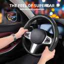 Carbon Fiber Steering Wheel Covers 3 Piece Clip on Steering Wheel Cover (Black)