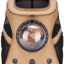 LOLLIMEOW Large Pet Carrier Backpack, Bubble Backpack Carrier for Fat Cats and Puppies,Airline-Approved(Khaki)