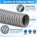 Dust Collection Hose 2-1/2" 10ft Heavy Duty Gray Flexible PVC Suction Pipe