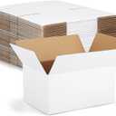 Eupako 10x7x5-Small-Shipping-Boxes-30-Pack-White-Corrugated-Box-Mailers, Cardboard Boxes for Packaging Small Business, Mailing