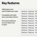 Amazon Basics Printable Address Labels, White, 1" x 2-5/8", 3000 Blank Mailing Labels