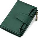 Small Wallet Women RFID Blocking Soft Leather Bifold Compact Card Holder Wallet for Women with Zipper Coin Pocket 4 ID Window