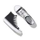 Iarus High Top Sneakers for Women White Canvas Comfortable Shoes for Women Walking Casual Sneakers Tennis Shoes, black, 10.5